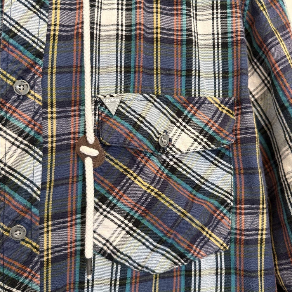 Lifetime Collective Plaid Flannel Hooded Shirt - Picture 3 of 5